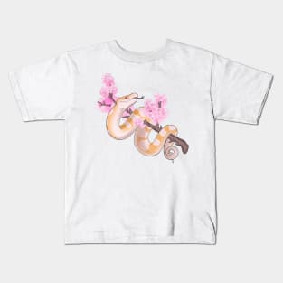 Pink Sakura Ball Python: Albino Kids T-Shirt